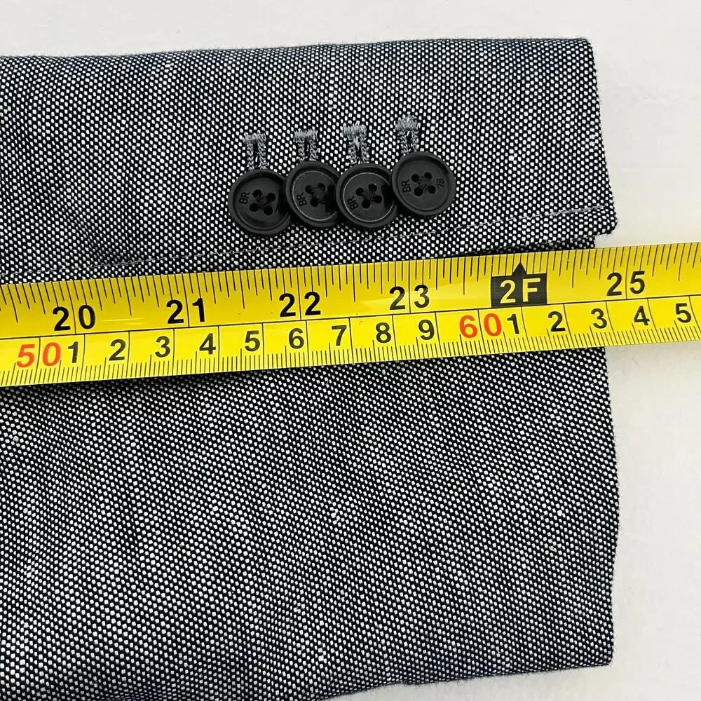 Banana Republic Mens Blazer Jacket Gray‎ 2-Button Single Breasted Long Sleeve